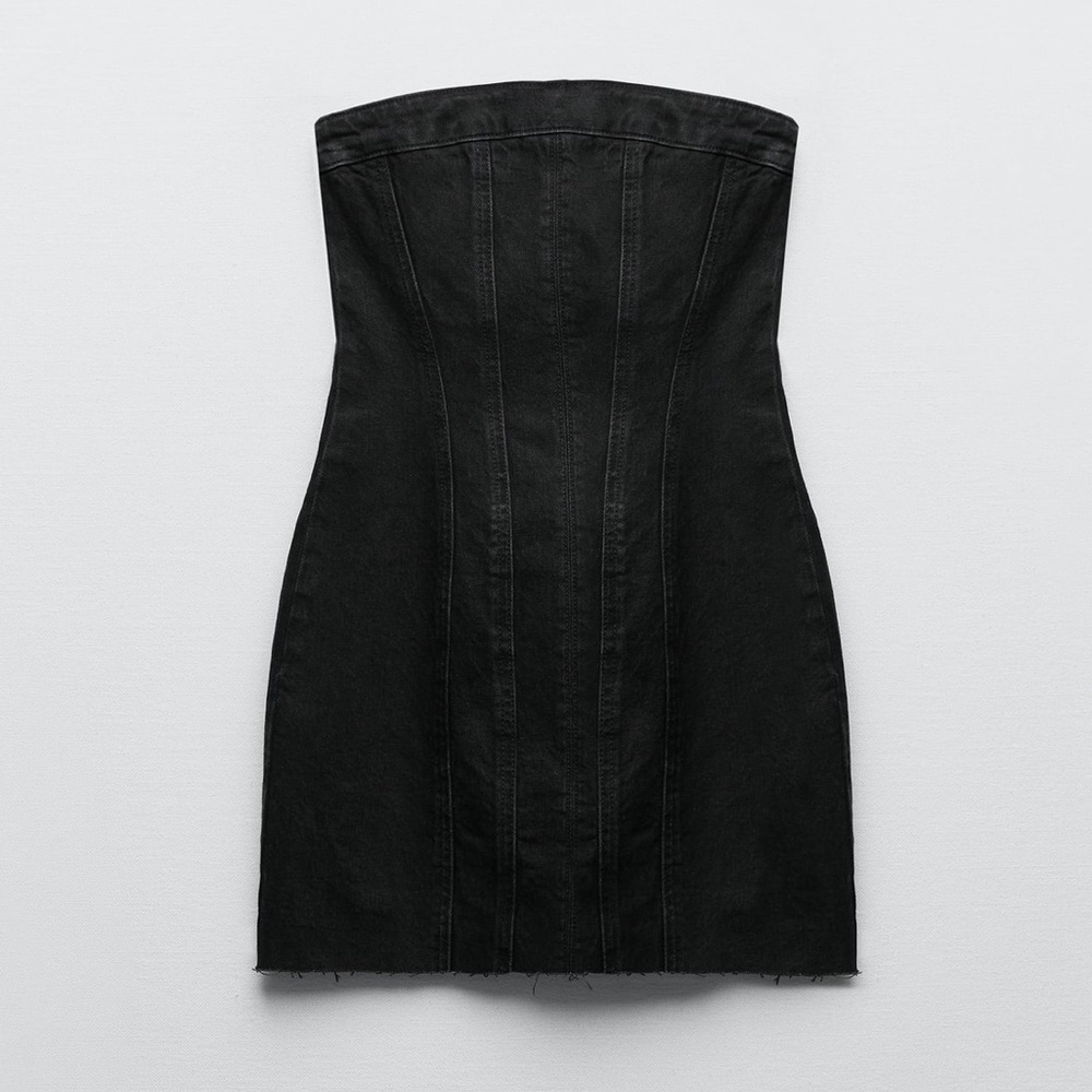Zara denim strapless dress size small